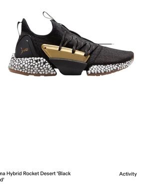 Puma Black & Gold Hybrid Rocket Desert Sneaker